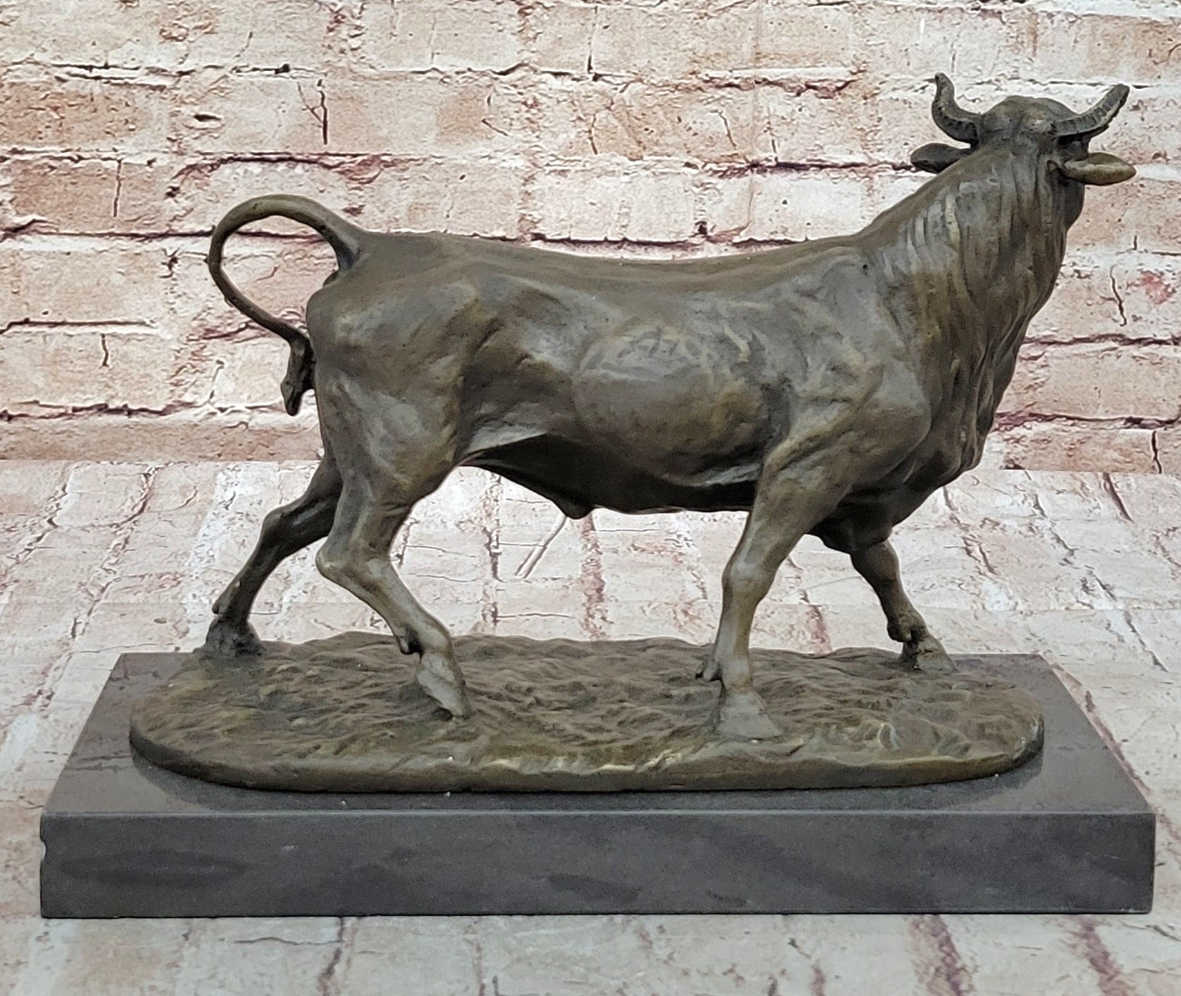 Trotting Bull - Hot Cast Bronze Sculpture Cattle Cow Art