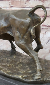Trotting Bull - Hot Cast Bronze Sculpture Cattle Cow Art