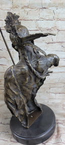 Handmade Native American Indian Warrior Bronze Sculpture Statue Figurine Art