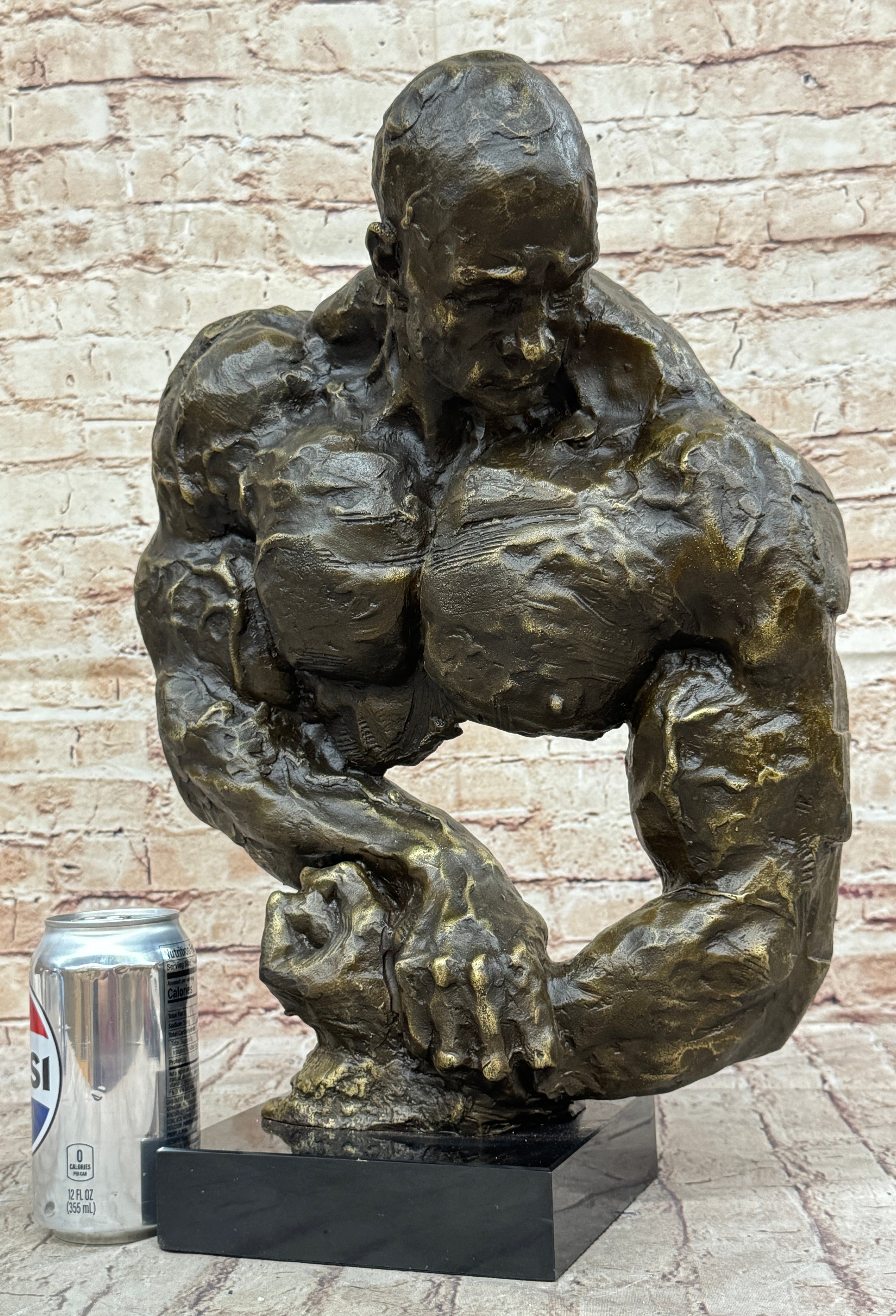 Bodybuilder Muscle Man Muscular Male Torso Bronze Sculpture