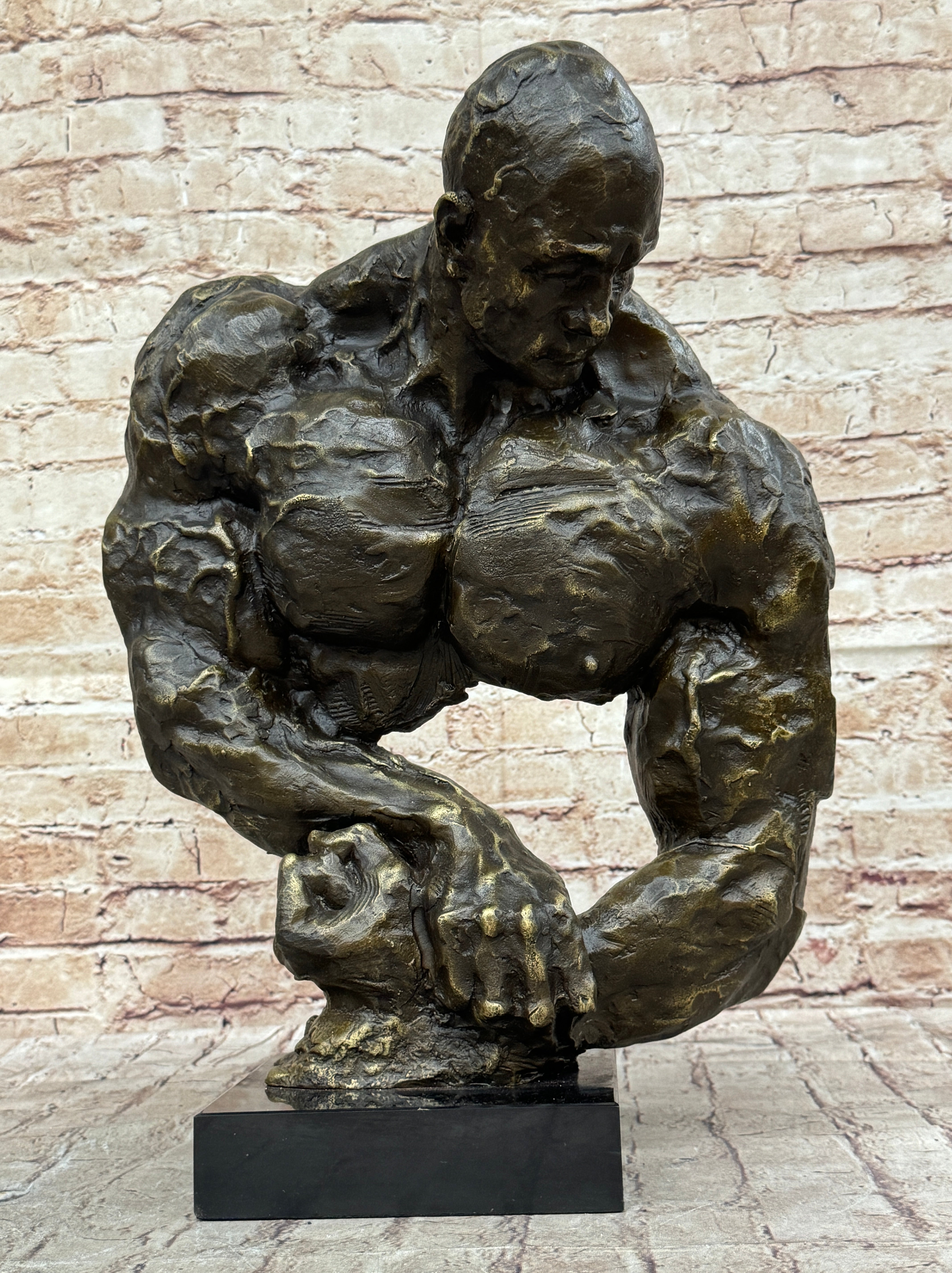 Bodybuilder Muscle Man Muscular Male Torso Bronze Sculpture