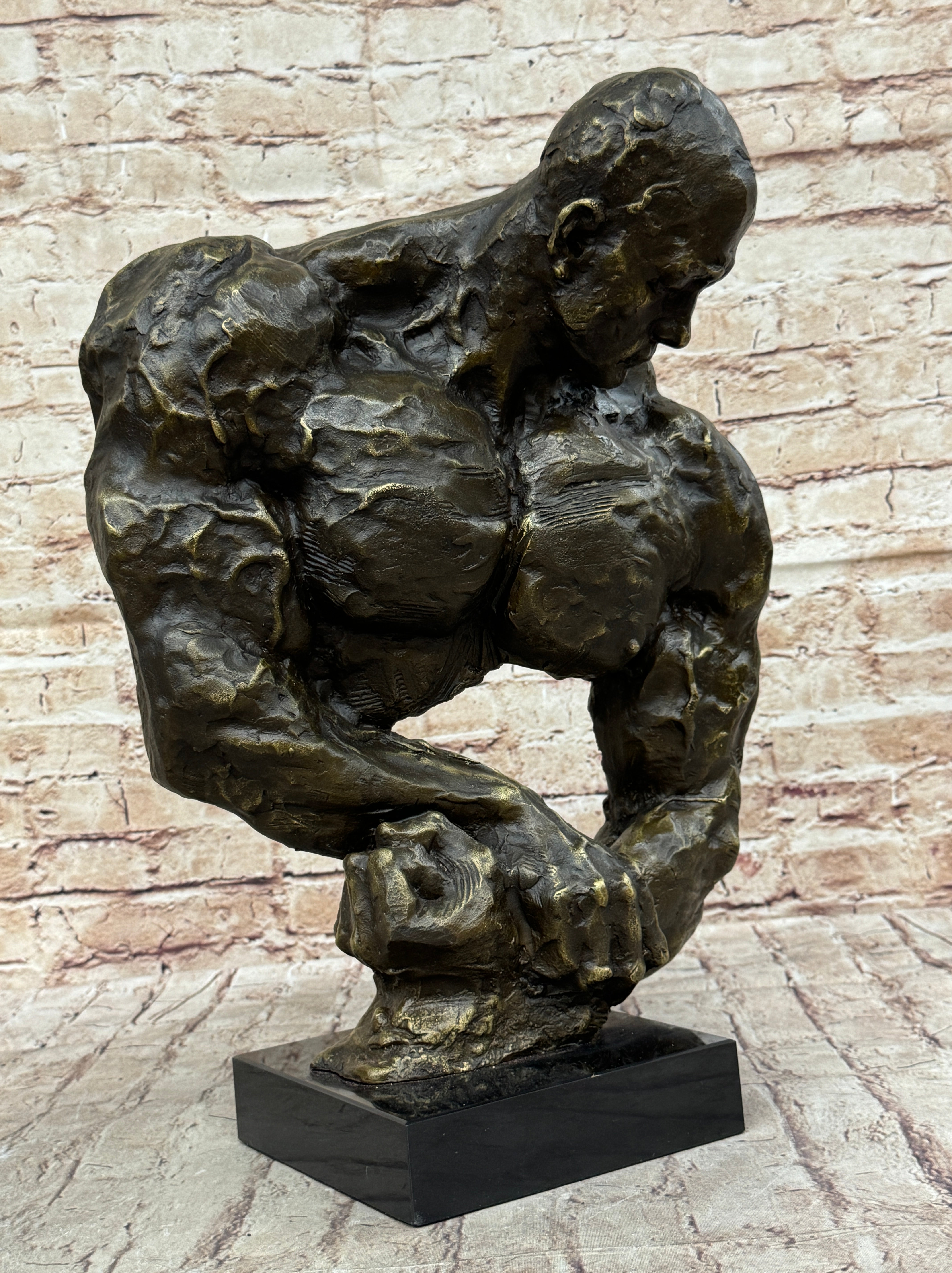 Bodybuilder Muscle Man Muscular Male Torso Bronze Sculpture