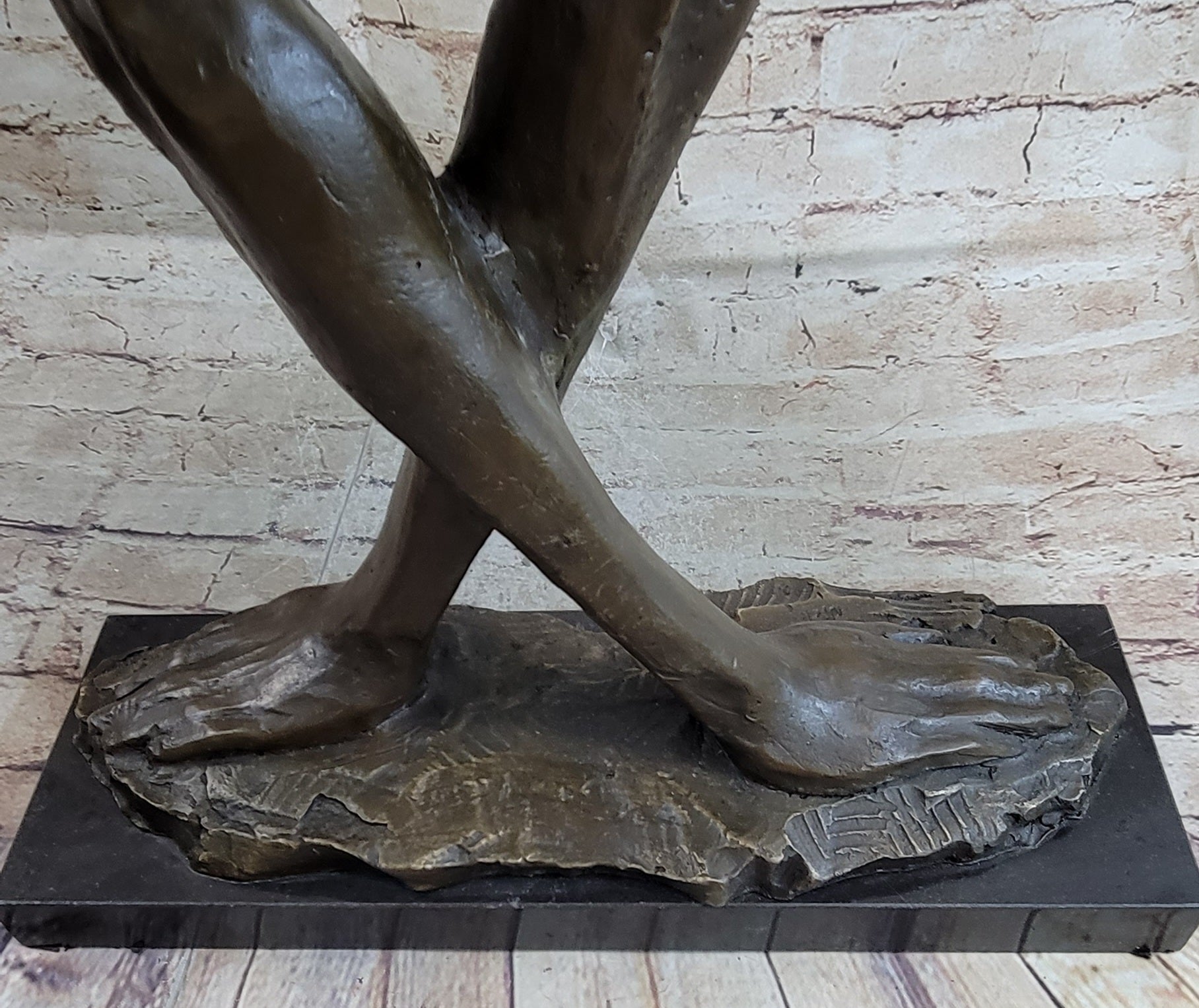 Abstract Surrealist Bronze Metal Bust of Nude Woman on Marble Base Signed Original Mario Nick