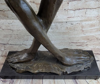 Abstract Surrealist Bronze Metal Bust of Nude Woman on Marble Base Signed Original Mario Nick