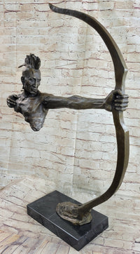 Native American Mohawk Archer Bronze Bust Mario Nick 29" x 23"