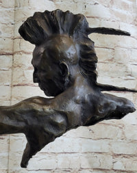 Native American Mohawk Archer Bronze Bust Mario Nick 29" x 23"
