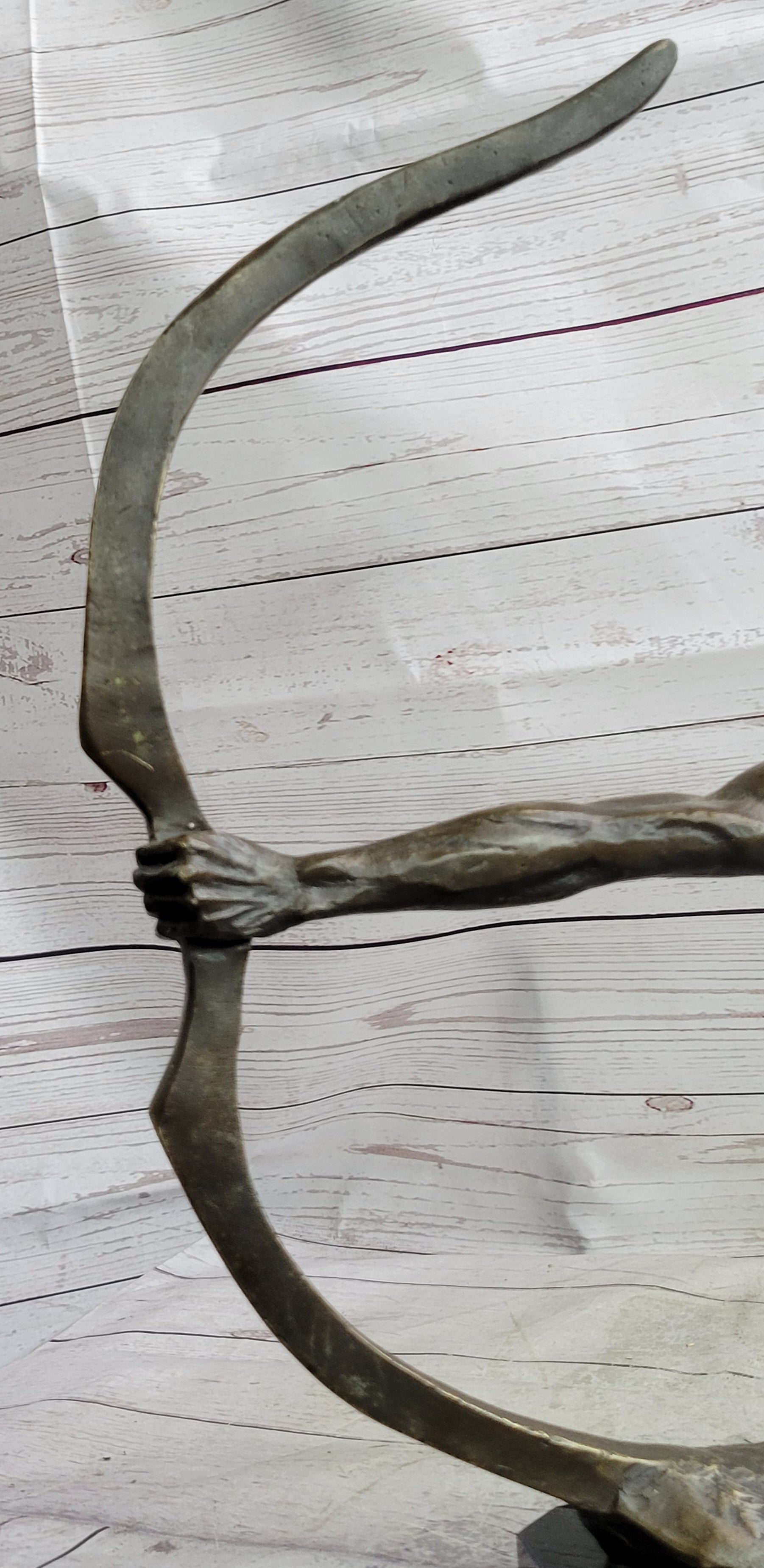 Native American Mohawk Archer Bow Bronze Sculpture 17"