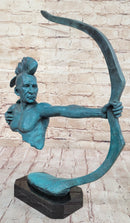 Mohawk Archer Pulling Bow Bronze Sculpture by Mario Nick