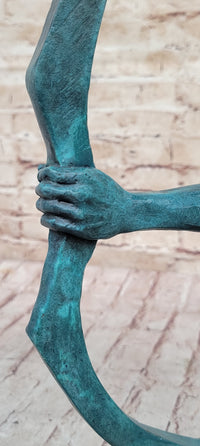 Mohawk Archer Pulling Bow Bronze Sculpture by Mario Nick