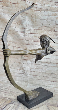 Native American Indian Archer Abstract Bronze Statue Sculpture Figure Mario Nick 33" x 22"