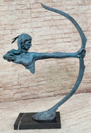 Native American Indian Bow Archer Bronze Sculpture 33" x 23"