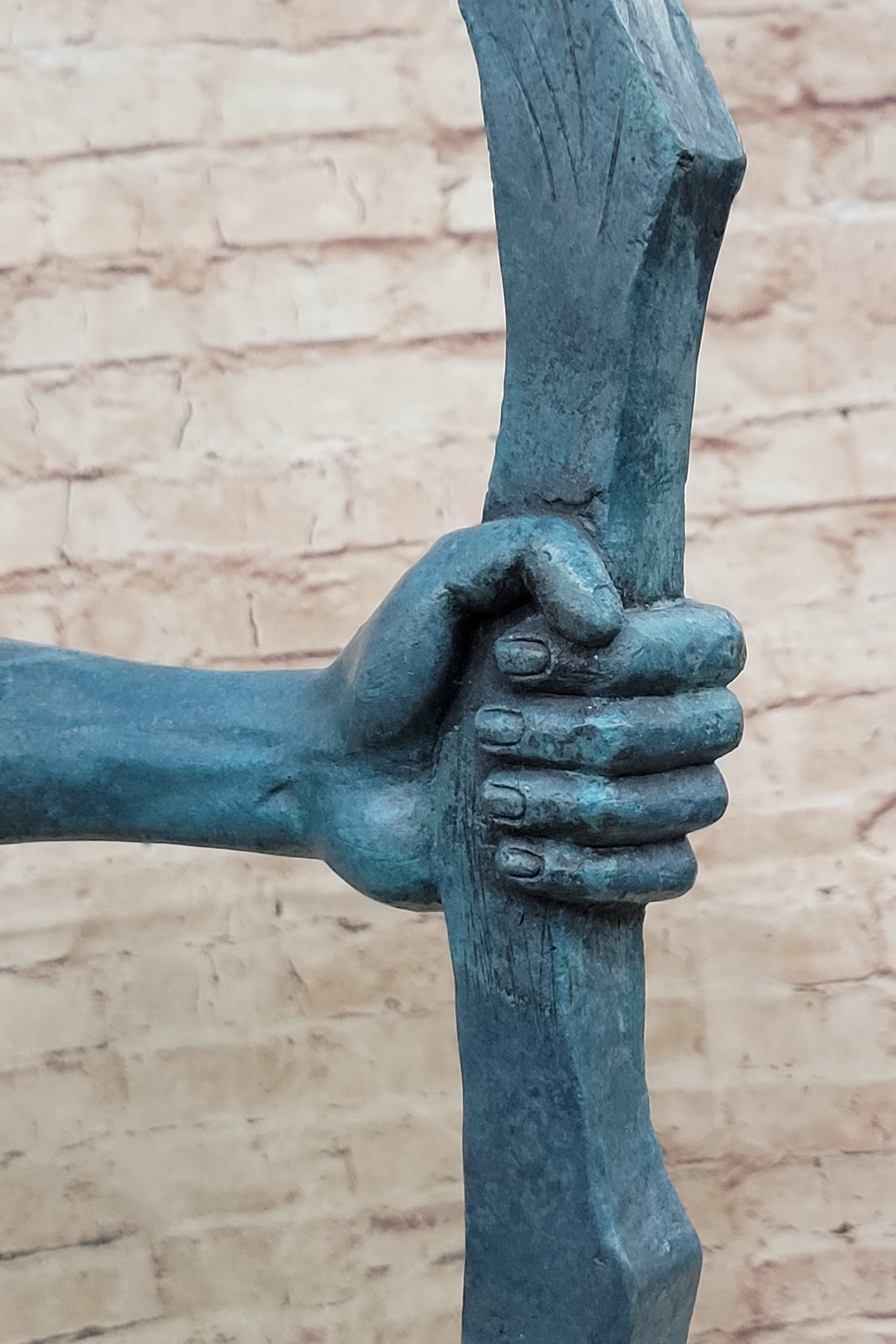 Native American Indian Bow Archer Bronze Sculpture 33" x 23"