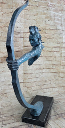 Patina Indian Male Warrior 100% Solid Bronze Sculpture