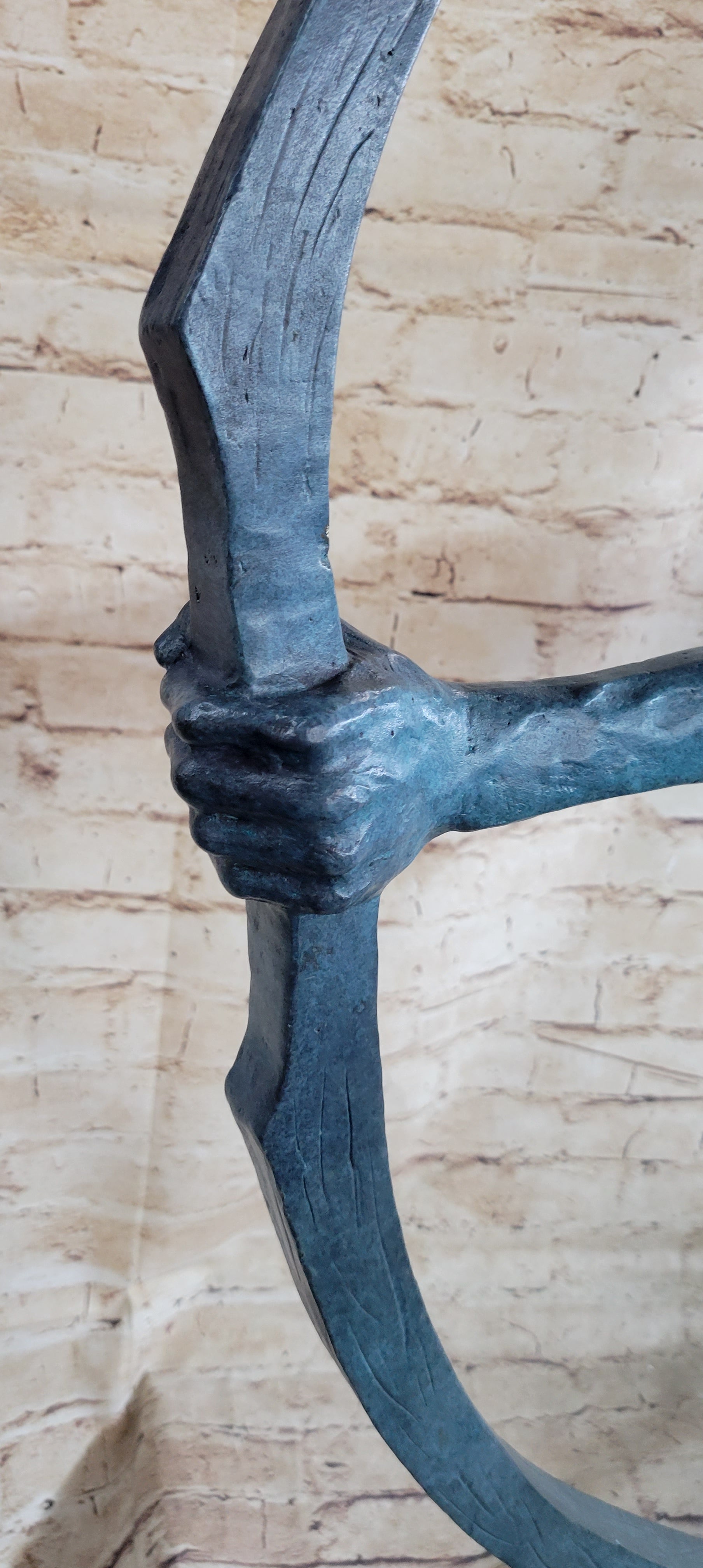 Patina Indian Male Warrior 100% Solid Bronze Sculpture
