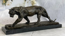 African Lioness Bronze Marble Figure Art