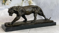 African Lioness Bronze Marble Figure Art