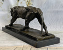 African Lioness Bronze Marble Figure Art