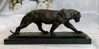 African Lioness Bronze Marble Figure Art