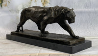 African Lioness Bronze Marble Figure Art