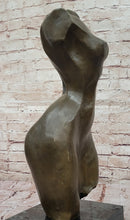 Abstract Female Torso Bronze Sculpture on Marble Base - Modern Nude Figure Art Decor
