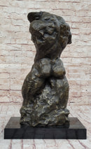 Muscular Nude Male Figure Abstract Surreal Bronze Sculpture Art