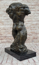 Muscular Nude Male Figure Abstract Surreal Bronze Sculpture Art