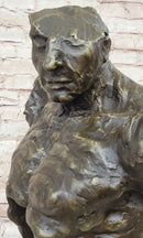 Male Torso w/ Female Figure Inside Bronze Sculpture 22" x 15"