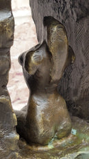 Male Torso w/ Female Figure Inside Bronze Sculpture 22" x 15"