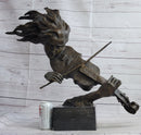 Abstract Modern Art Female Violin Player Bronze Marble Sculpture