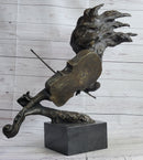 Abstract Modern Art Female Violin Player Bronze Marble Sculpture