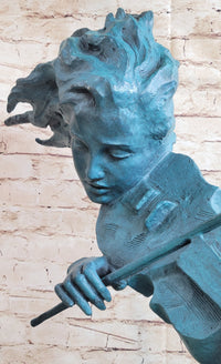 Signed Original Artwork by Milo Female Violin Player Bronze