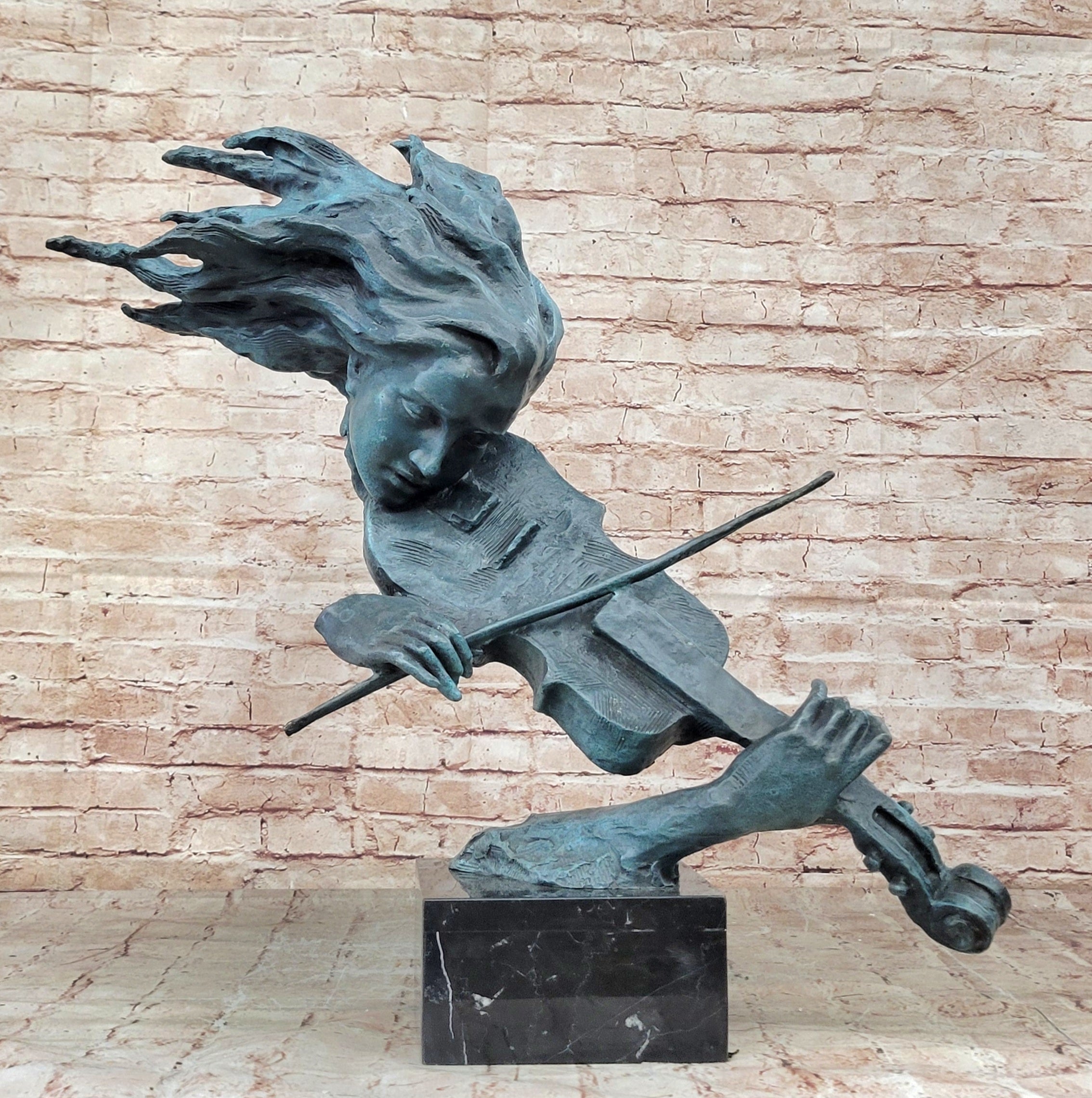 Signed Original Artwork by Milo Female Violin Player Bronze