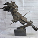 Abstract Modern Art Female Violin Player Bronze Marble Sculpture
