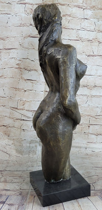 Nude Female Upper Legs Torso & Body Bronze Bust Statue Sculpture by Mario Nick 23" X 10"