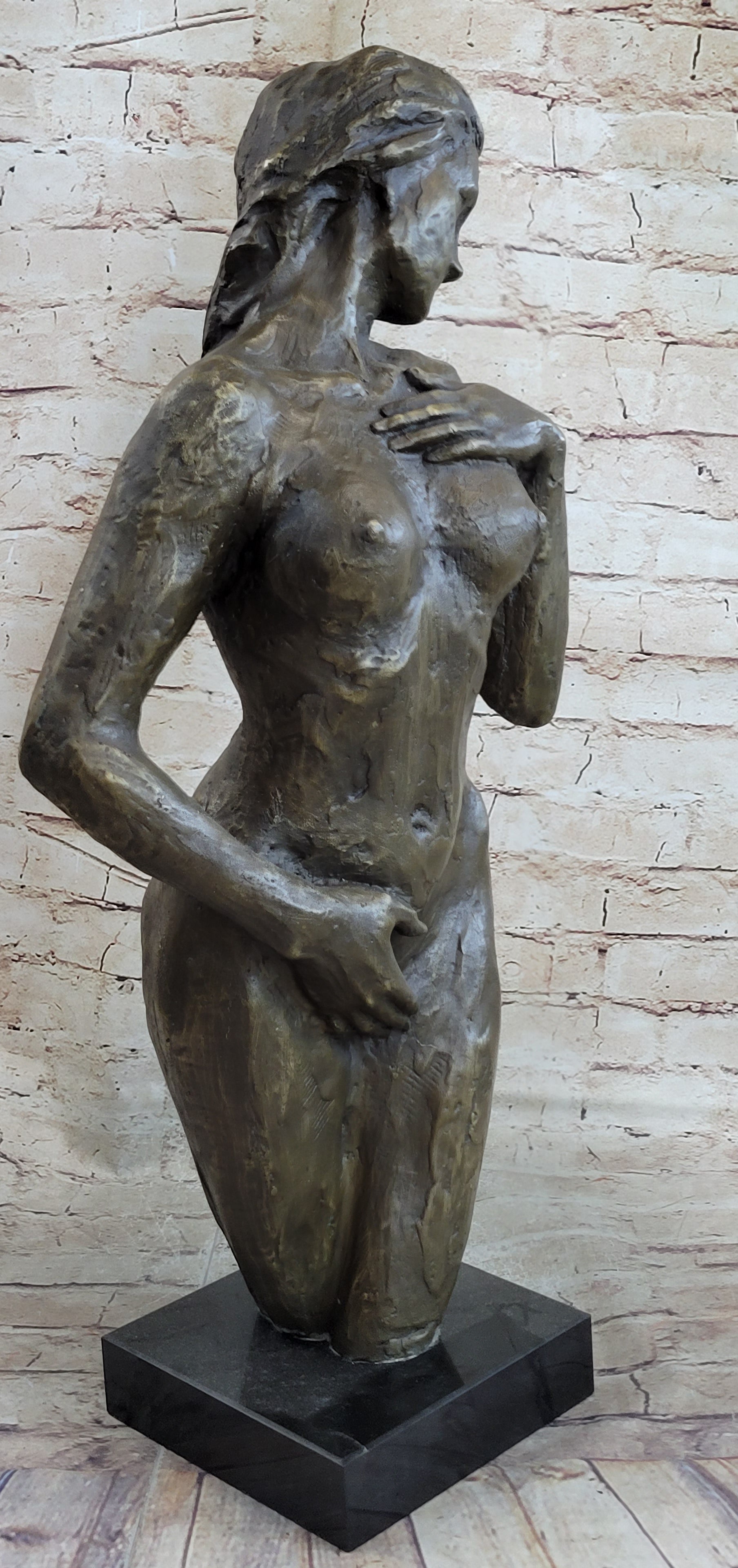 Nude Female Upper Legs Torso & Body Bronze Bust Statue Sculpture by Mario Nick 23" X 10"