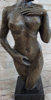 Nude Female Upper Legs Torso & Body Bronze Bust Statue Sculpture by Mario Nick 23" X 10"