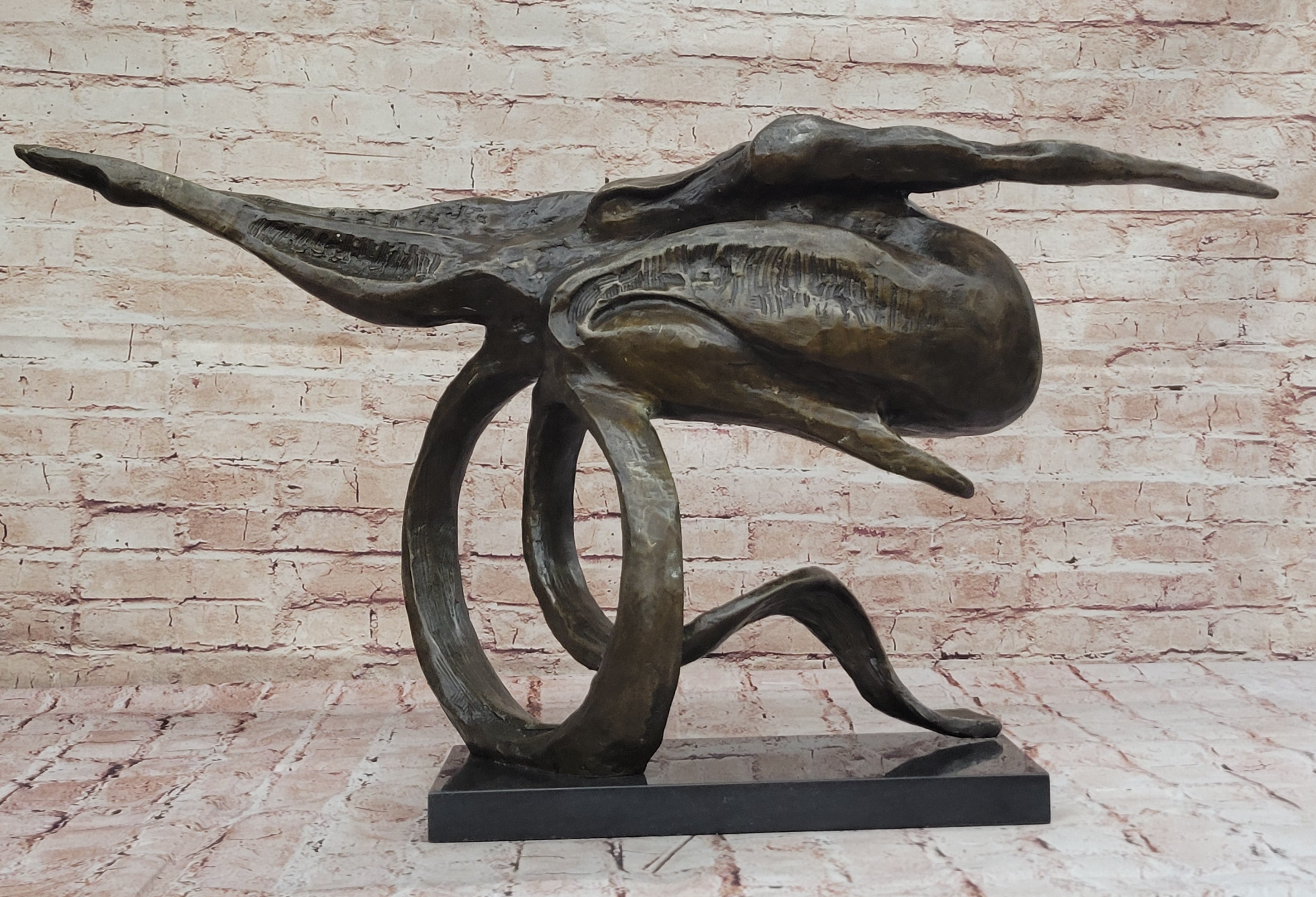 Abstract Bronze Whale Sculpture by Dali - Unique Marine Art