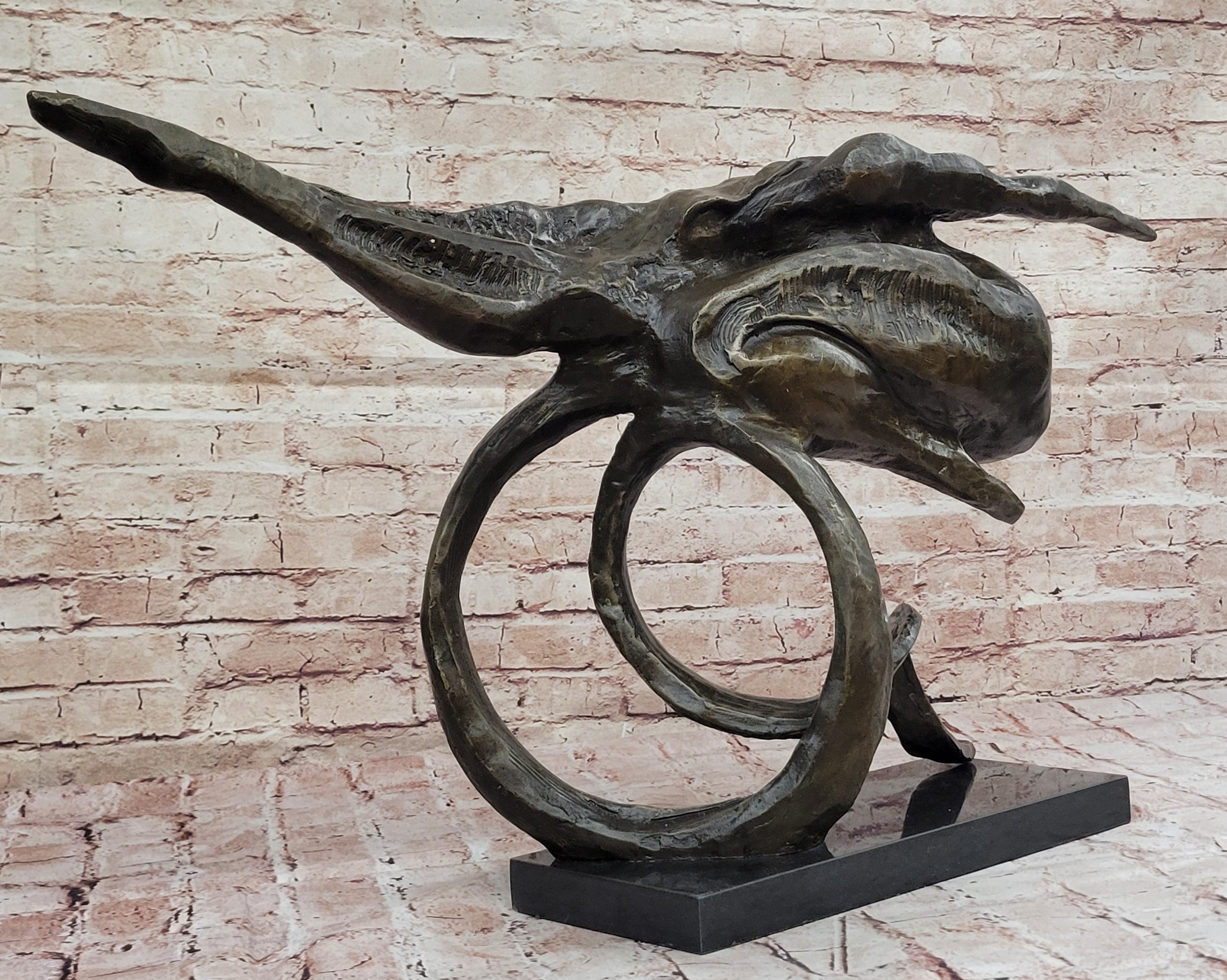 Abstract Bronze Whale Sculpture by Dali - Unique Marine Art