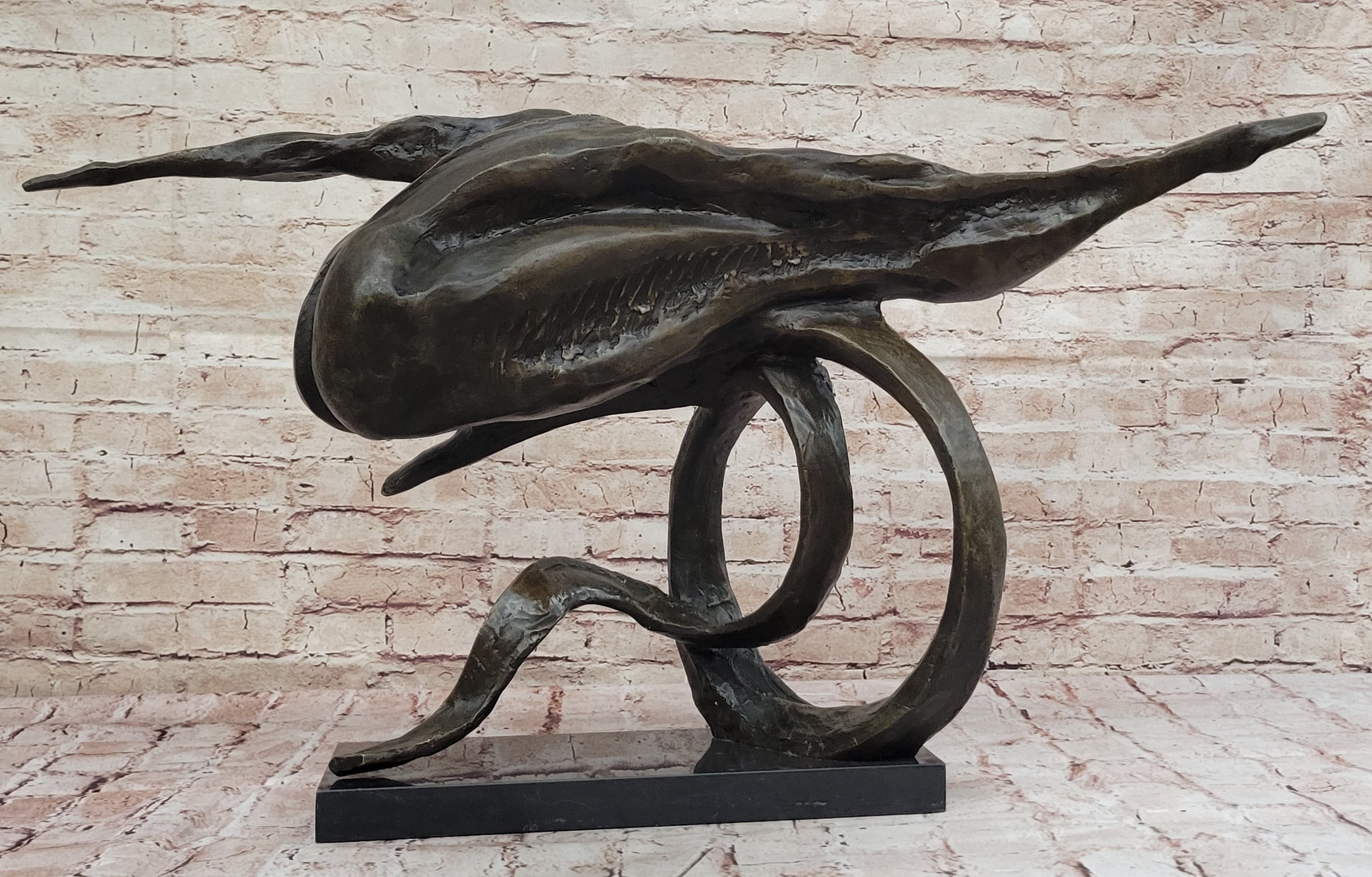 Abstract Bronze Whale Sculpture by Dali - Unique Marine Art