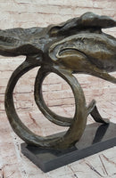Abstract Bronze Whale Sculpture by Dali - Unique Marine Art