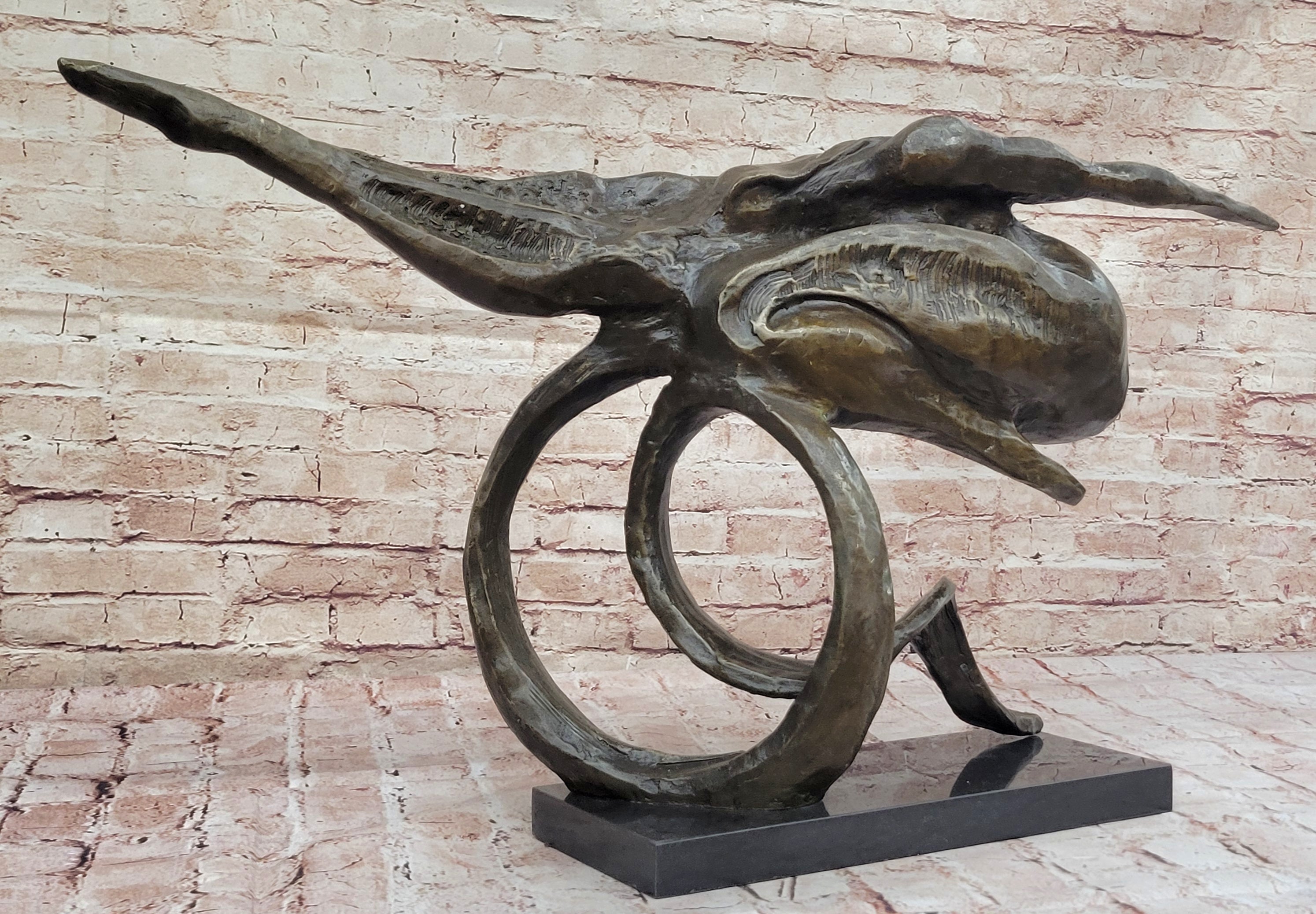 Abstract Bronze Whale Sculpture by Dali - Unique Marine Art