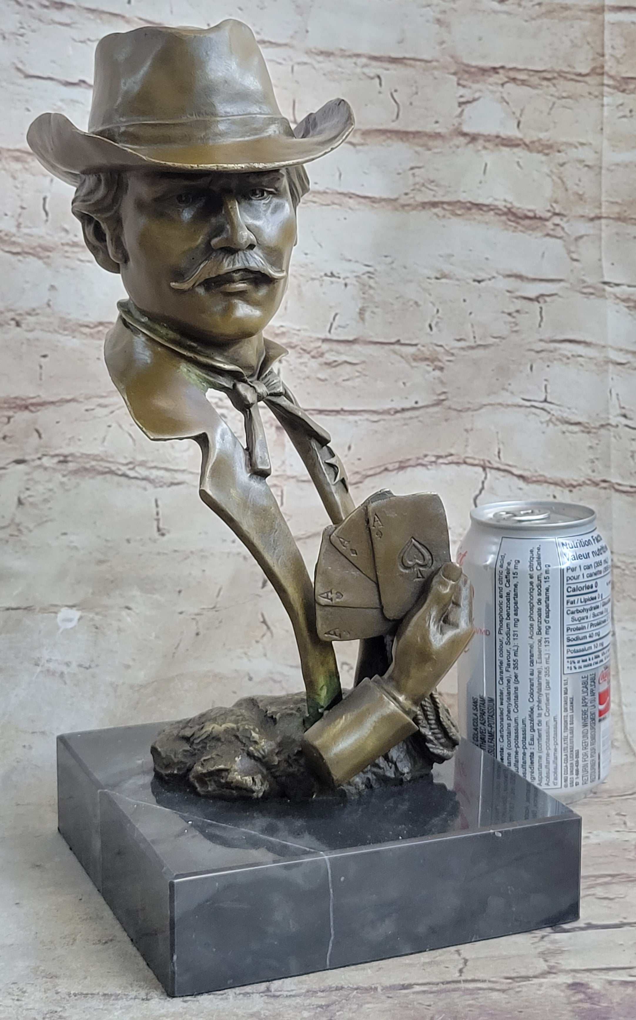 Doc Holiday Playing Cards Wild West OK Corral Bronze Sculpture