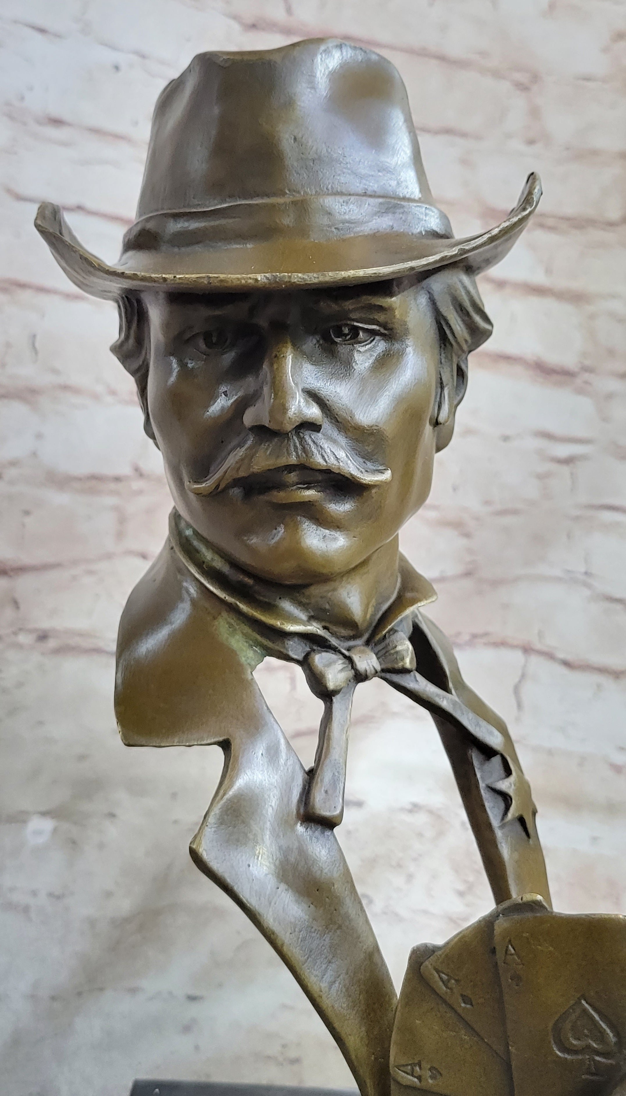 Doc Holiday Playing Cards Wild West OK Corral Bronze Sculpture