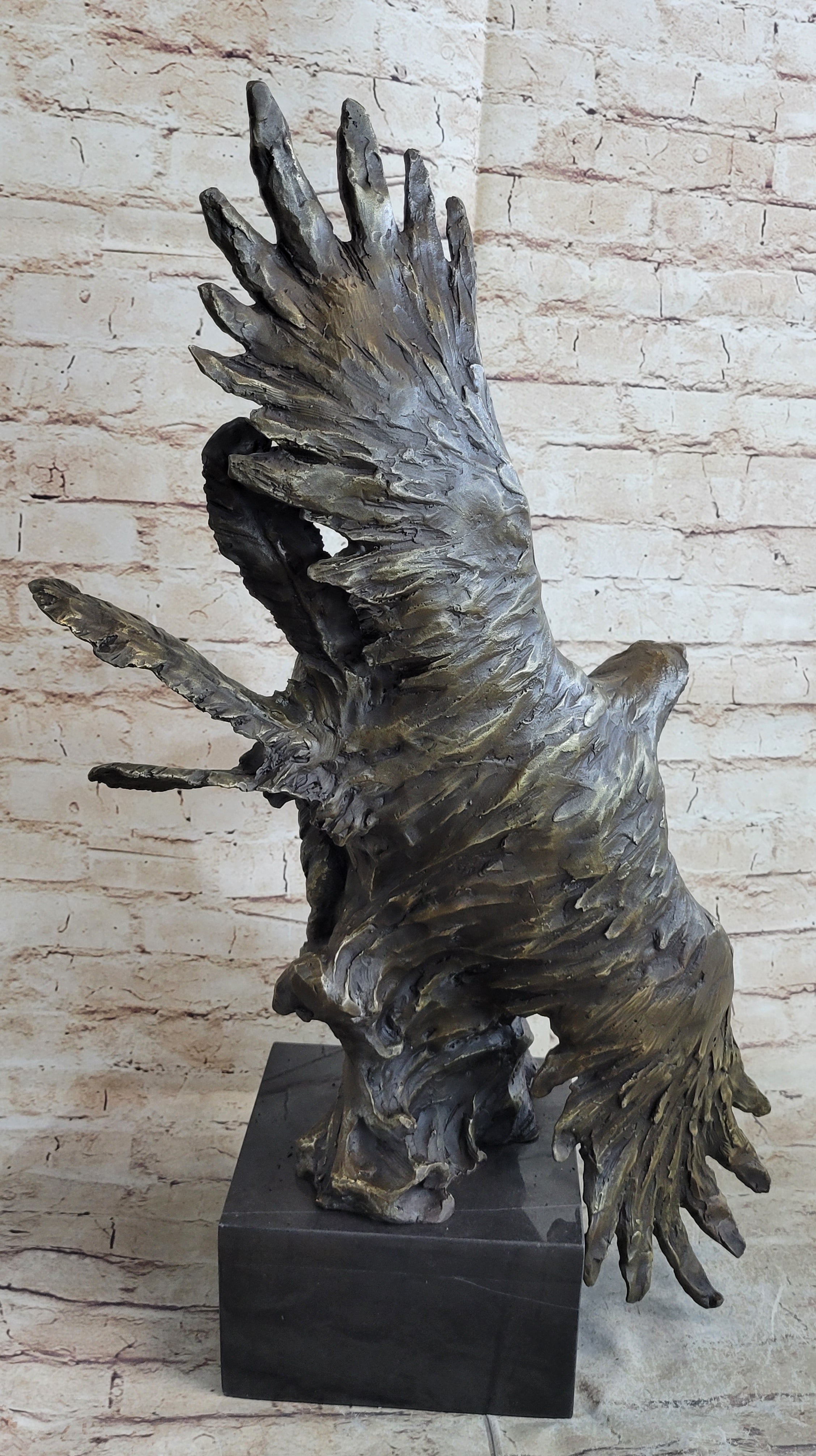 Native American Indian Man and Eagle - Bronze Bust by Milo