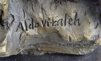 Signed Original Aldo Vitaleh Abstract Nude Female Bronze Marble Sculpture Figure
