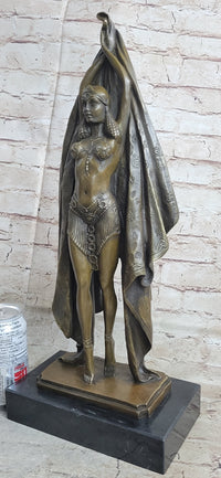 Signed Chiparus Dancer Art Deco Bronze Sculpture Russian Ballet