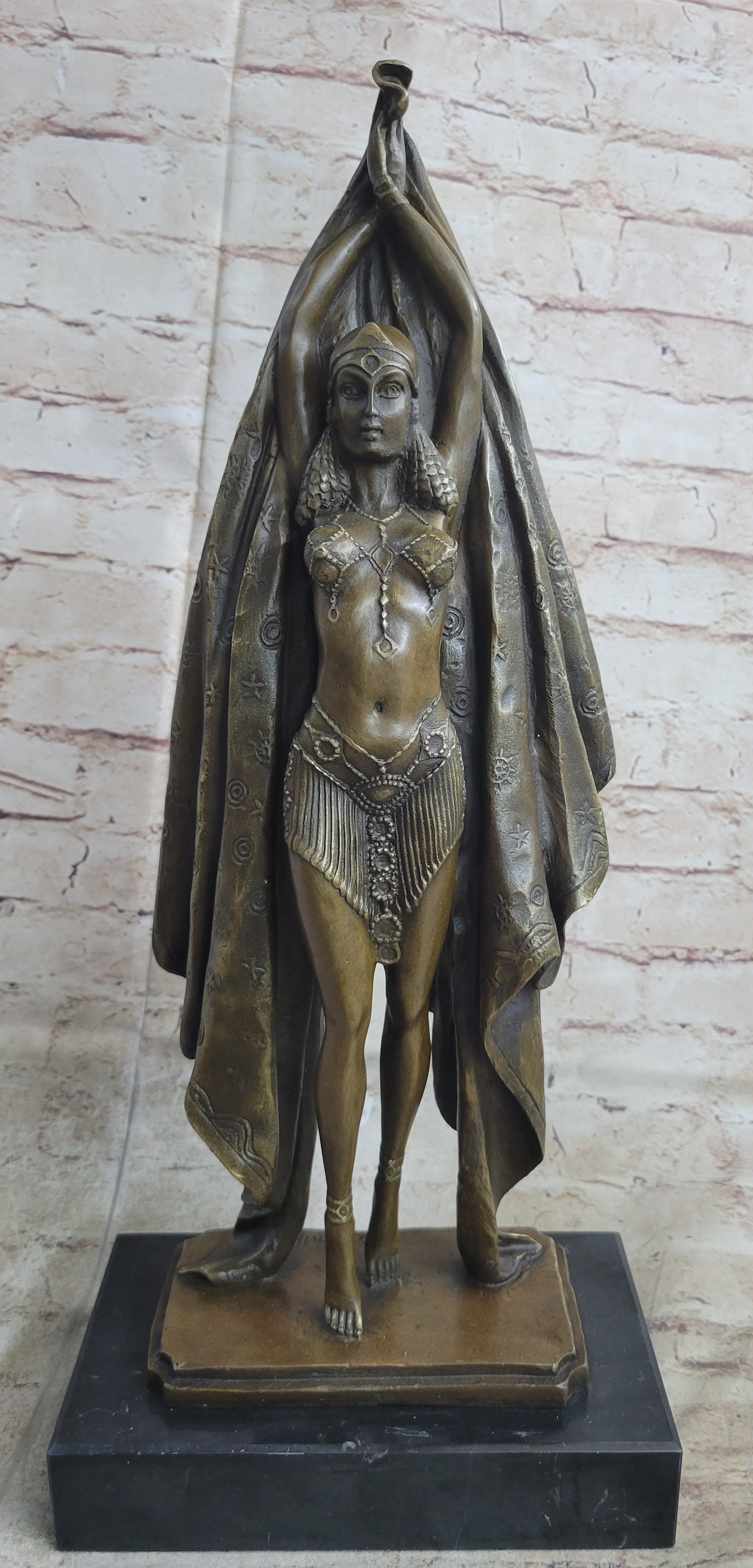 Signed Chiparus Dancer Art Deco Bronze Sculpture Russian Ballet