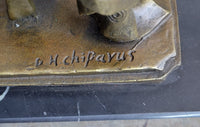 Signed Chiparus Dancer Art Deco Bronze Sculpture Russian Ballet