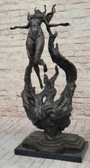 Floating Levitating Nude Woman Surrealist Modern Art Original Bronze Sculpture by Patoue