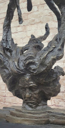 Floating Levitating Nude Woman Surrealist Modern Art Original Bronze Sculpture by Patoue